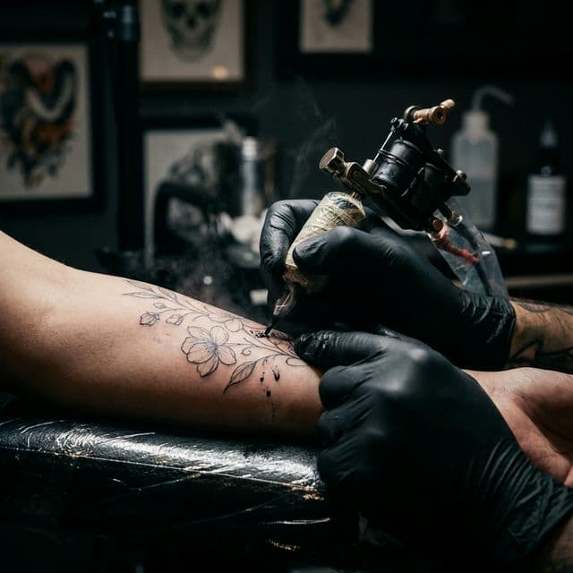 Kim Tattoo artist at work