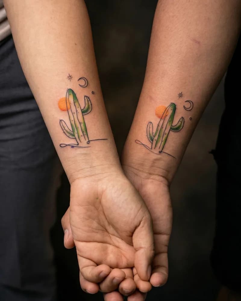 Tatuajes de pareja cactus